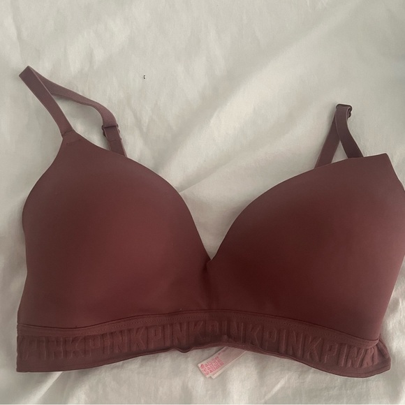 Wireless triangle bra by VS Pink in mocha purple color - Picture 1 of 3
